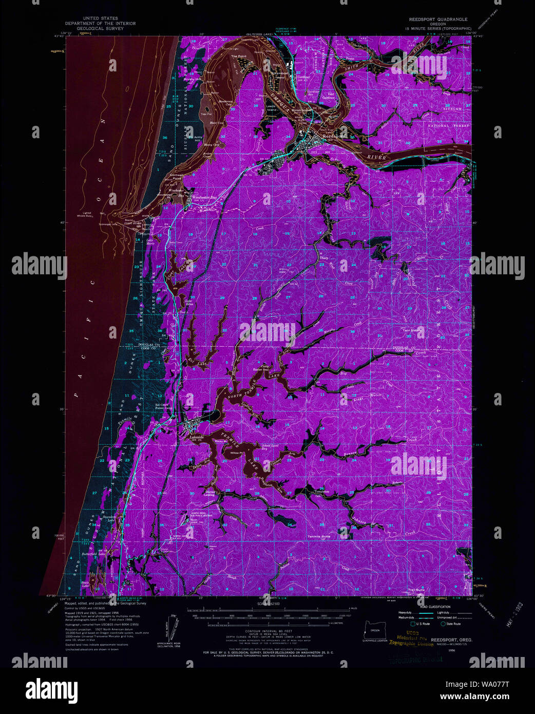 Reedsport oregon map hires stock photography and images Alamy