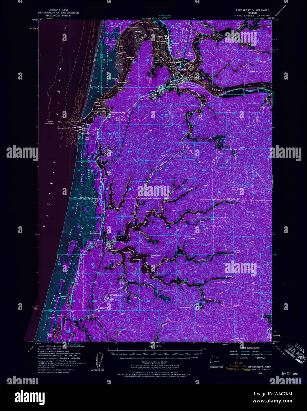 Reedsport map hires stock photography and images Alamy