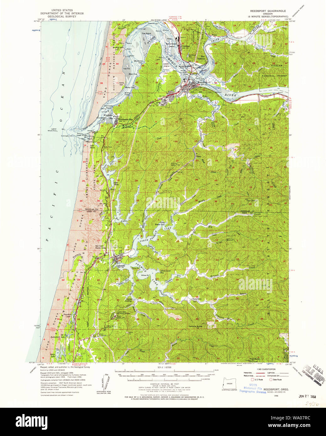 Reedsport map hires stock photography and images Alamy