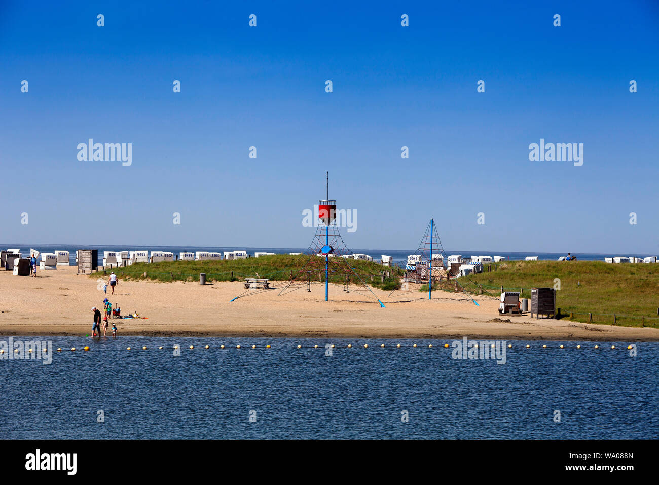 Blick auf den Strandbereich der Familienlagune