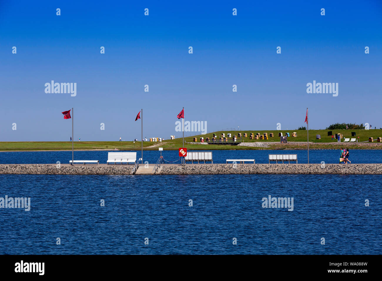 Blick auf den Strandbereich der Familienlagune