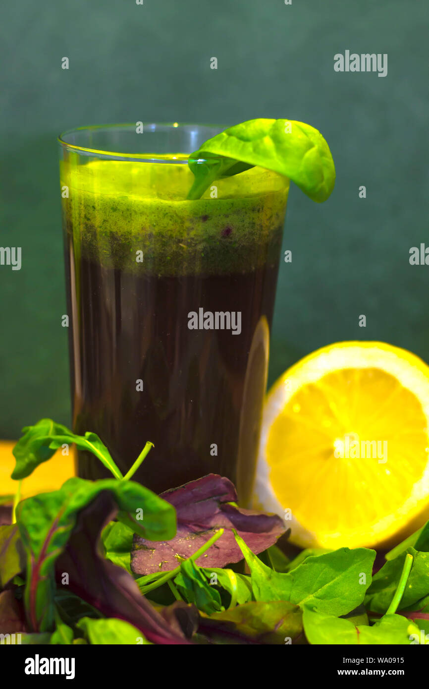 Healthy, homemade detox juice Stock Photo