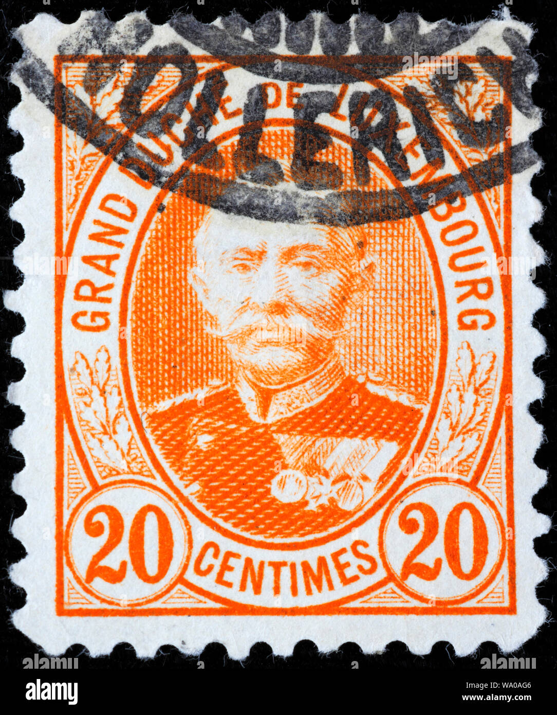 Adolphe I, Grand Duke of Luxembourg (1890-1905), postage stamp, Luxembourg, 1893 Stock Photo