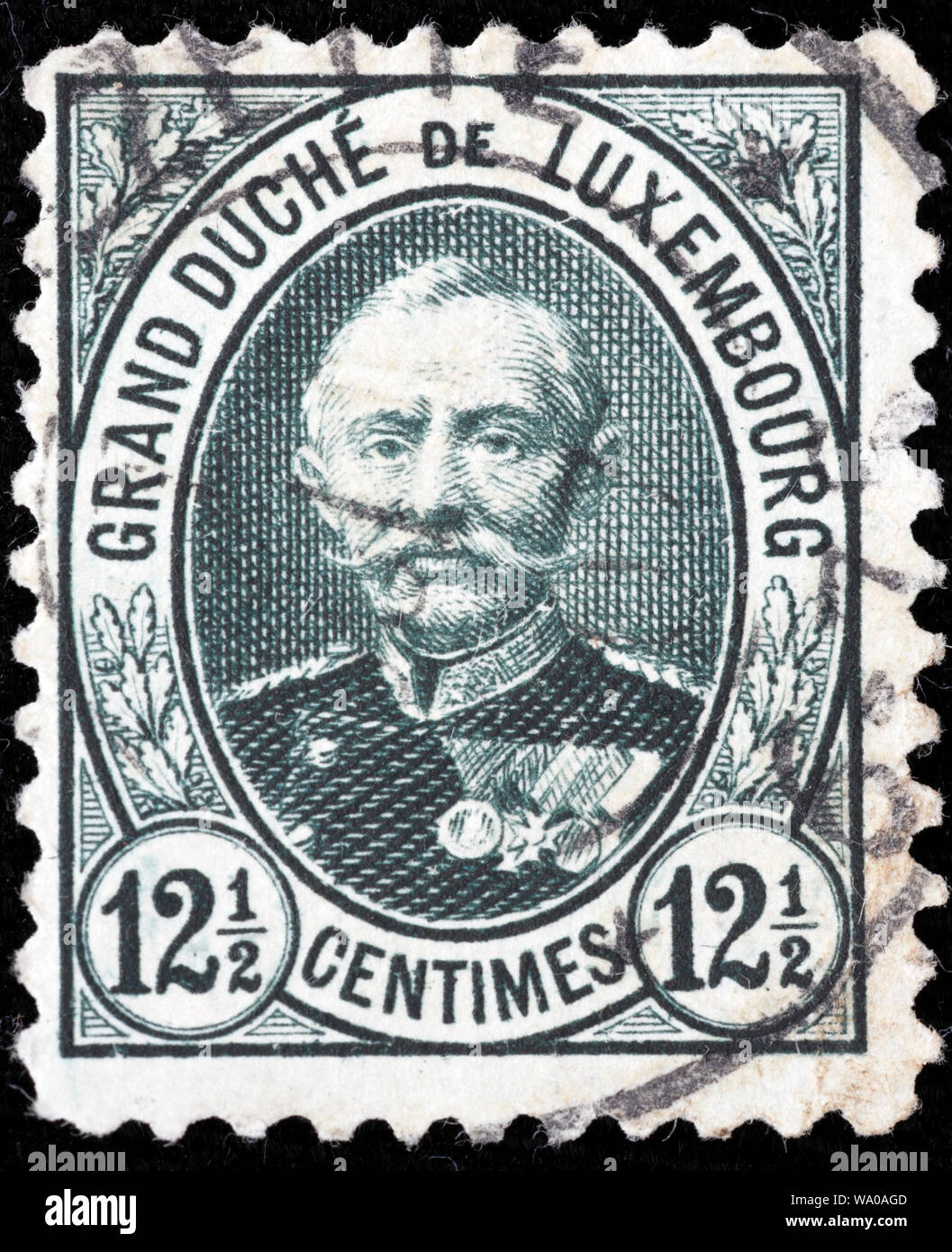 Adolphe I, Grand Duke of Luxembourg (1890-1905), postage stamp, Luxembourg, 1893 Stock Photo