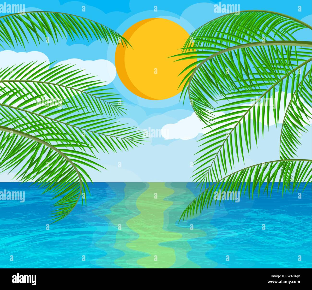 Landscape of palm tree on beach Stock Vector Image & Art - Alamy