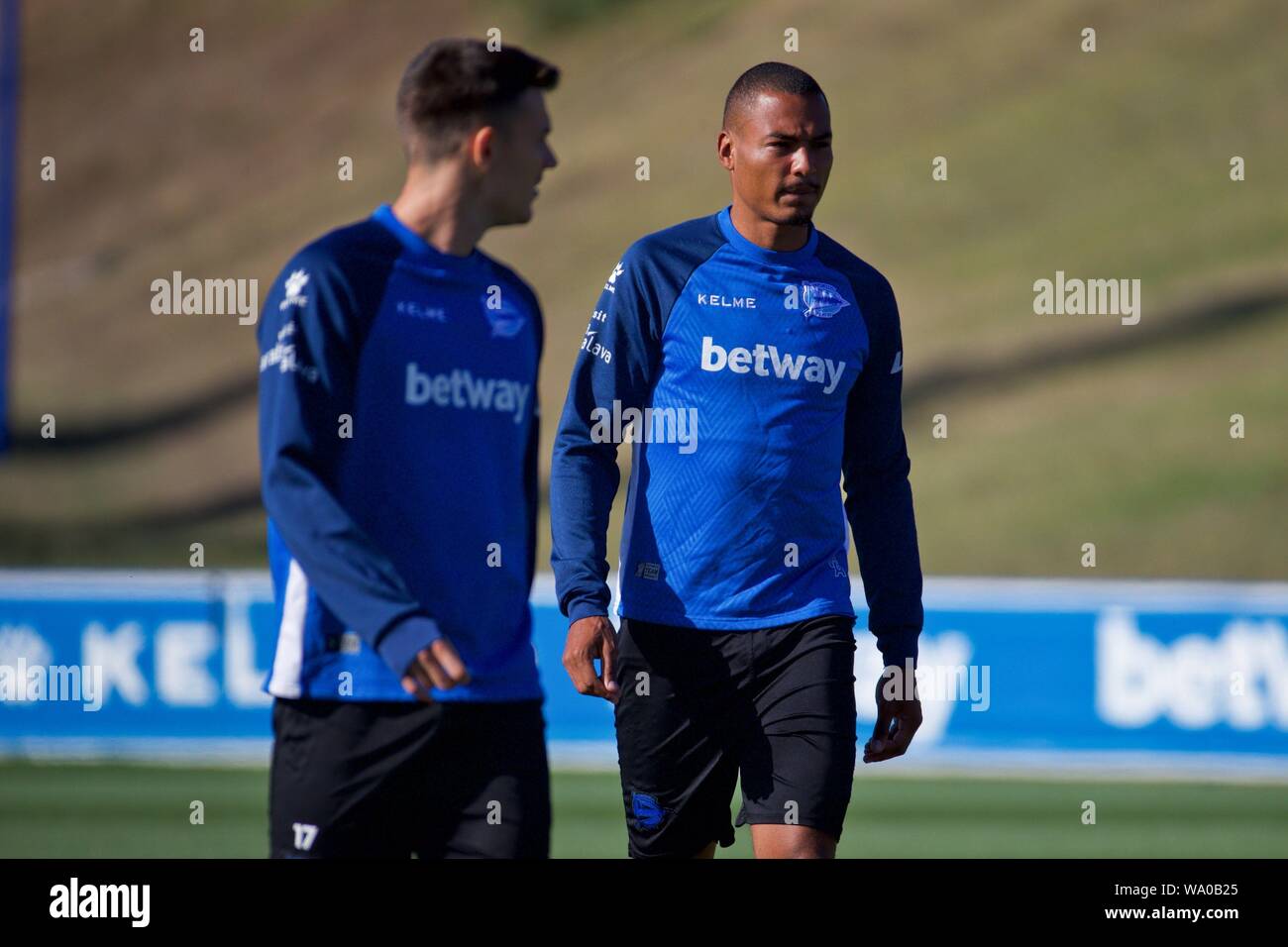 Deportivo Alaves French Defender Olivier Verdon R Attends The Team S Training Session In Vitoria Basque Country