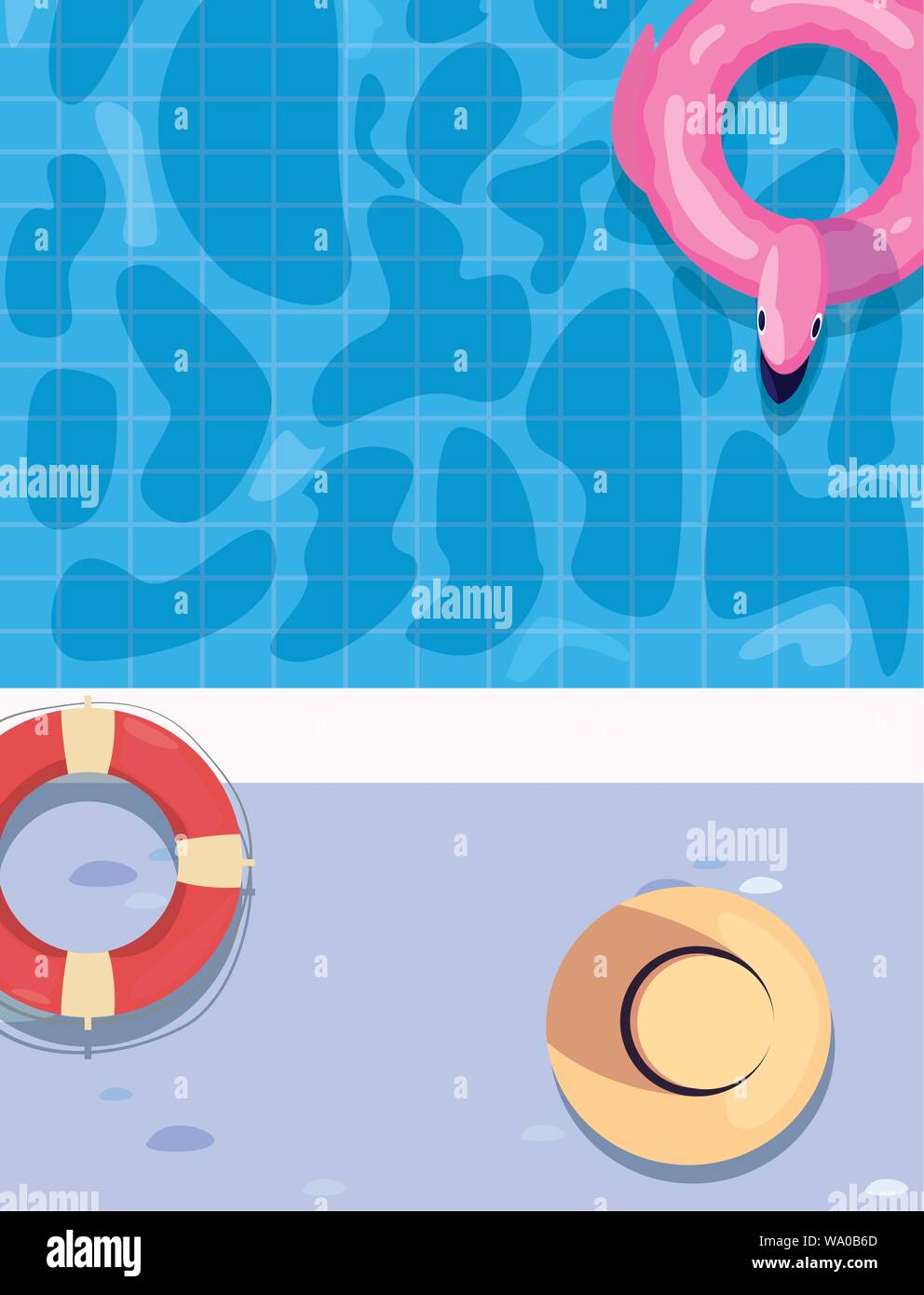 float pool lifebuoy summer time vacations vector illustration Stock ...