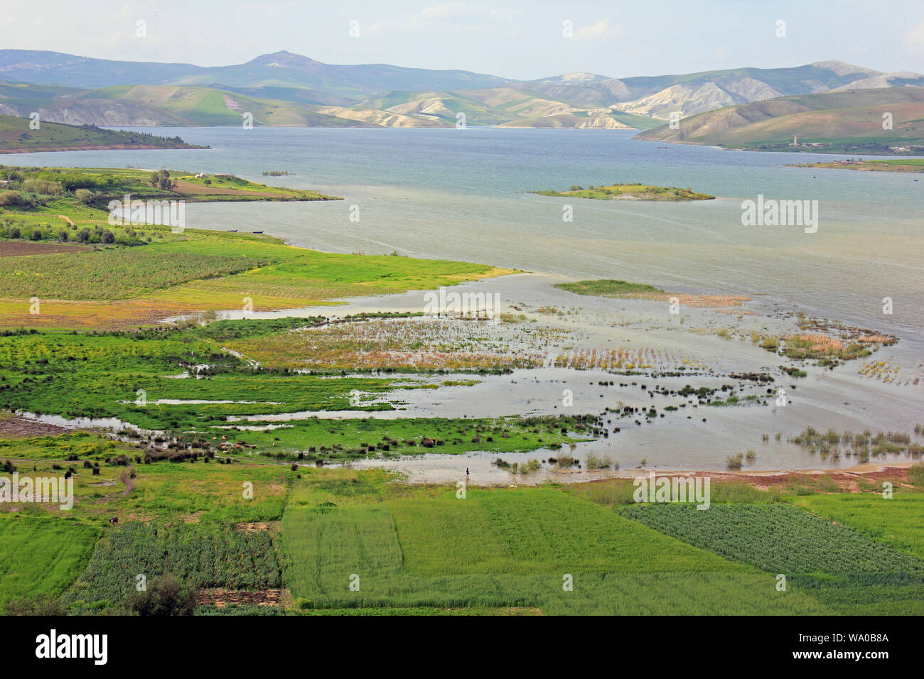 Sidi Chahed Dam Reservoir, Tafilalet Region, Meknes, Morocco Stock Photo