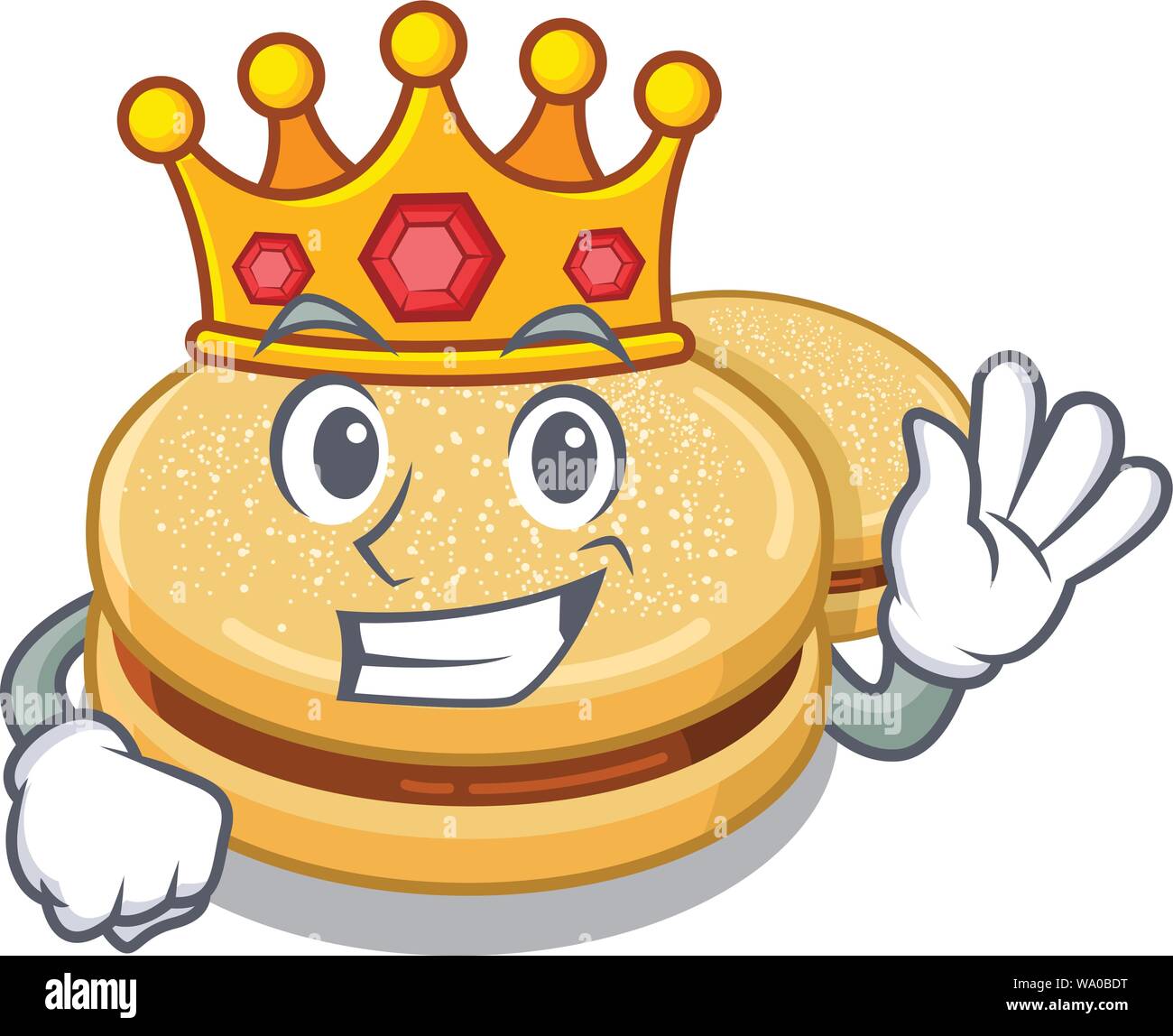 King alfajores isolated with in the mascot Stock Vector