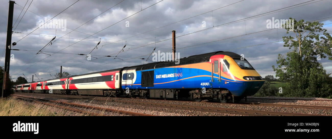43061 East Midlands Trains, East Coast Main Line, Peterborough, Cambridgeshire, England, UK Stock Photo