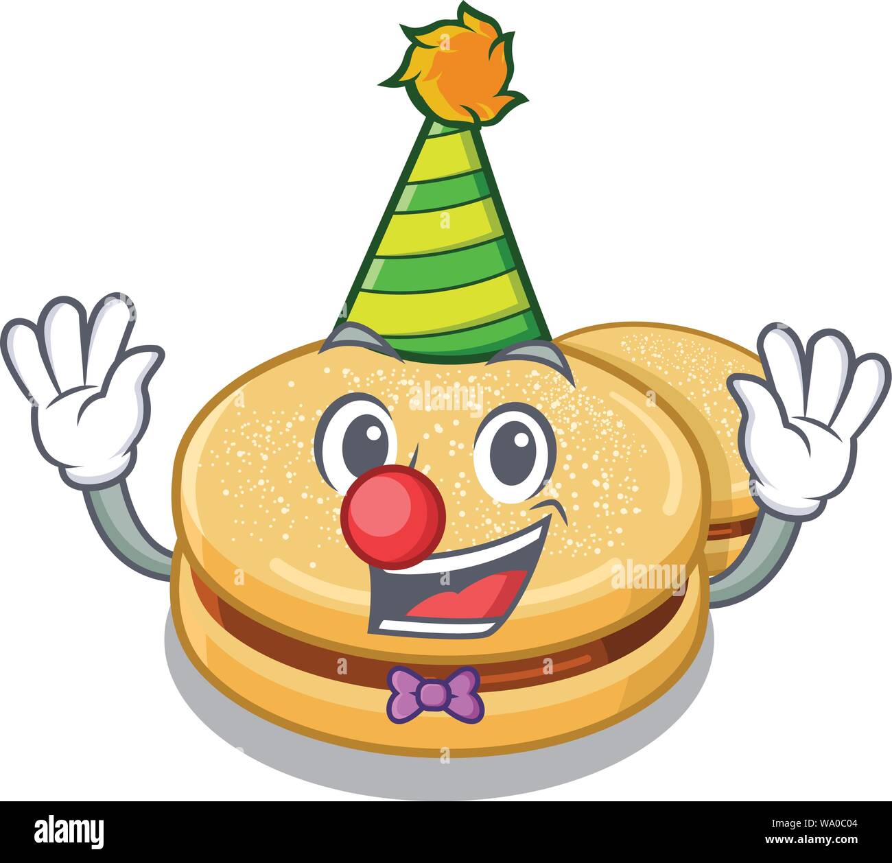 Clown alfajores isolated with in the mascot Stock Vector