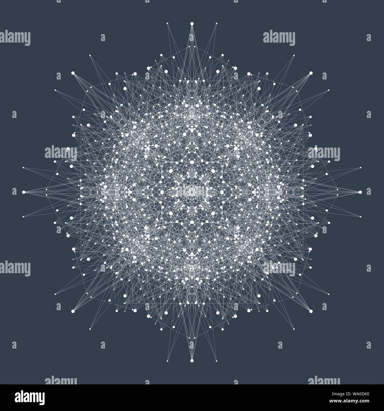 Quantum computing technology concept. Deep learning artificial intelligence. Big data algorithms visualization for business, science, technology Stock Vector
