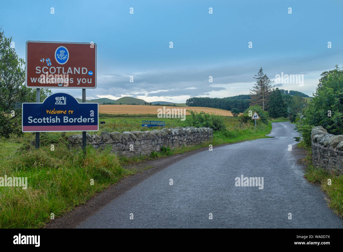 Scotland border sign northumberland border hi-res stock photography and ...