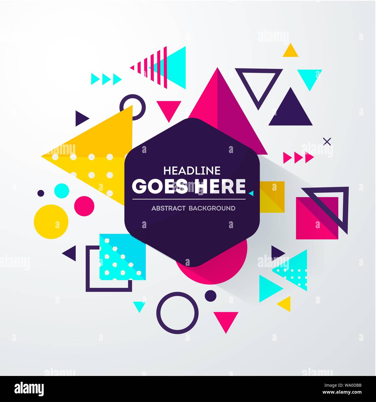 Abstract geometric composition with decorative triangles. Modern. Memphis. Vector illustration Stock Vector