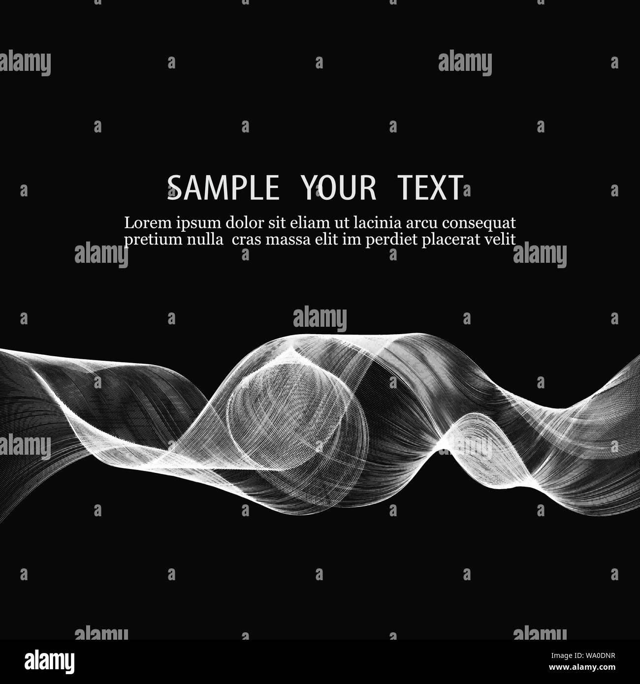Abstract wait waves on black background Stock Vector