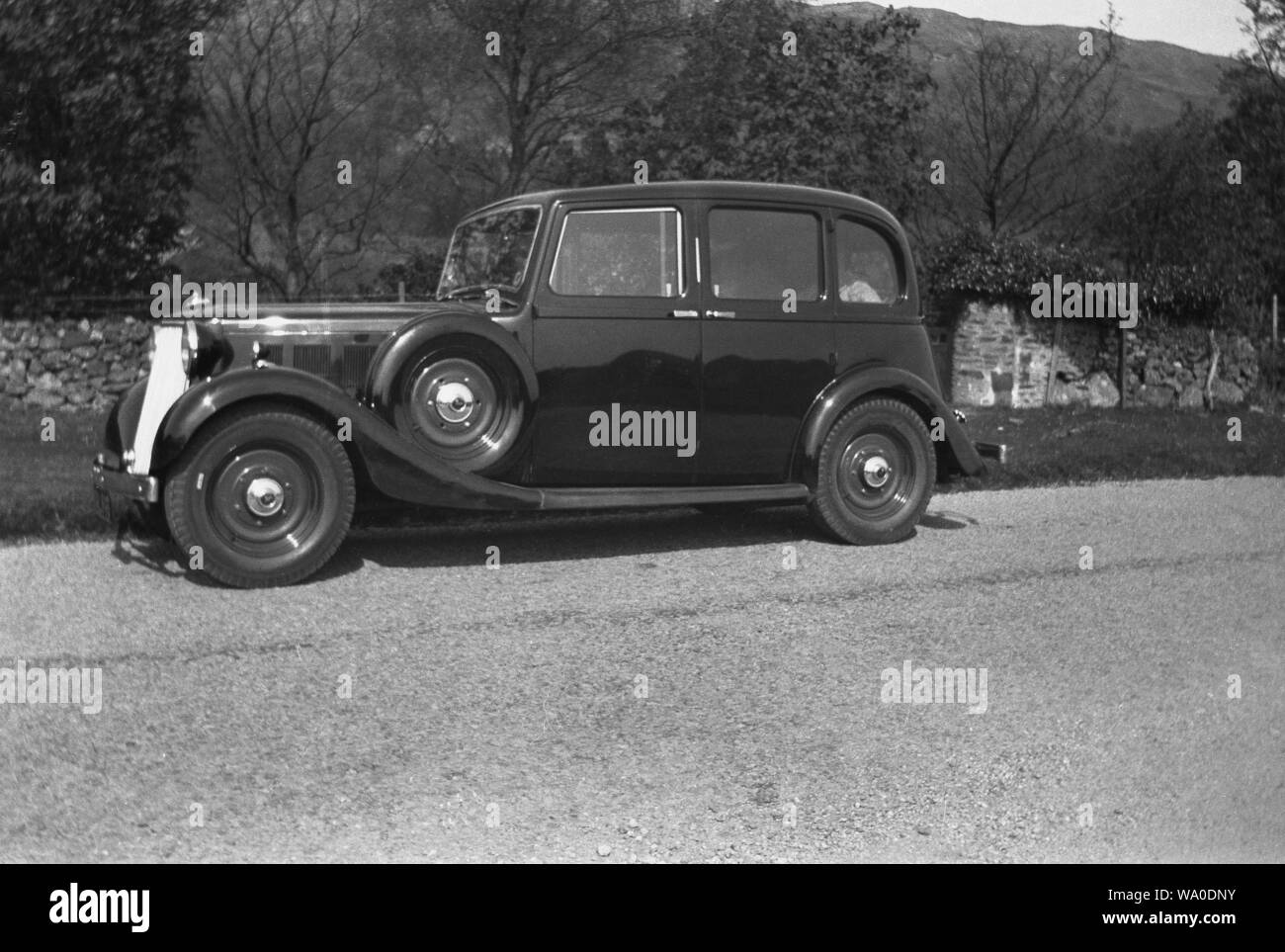 1940s, historical, elegant car of the era parked on a road, England, UK. Stock Photo