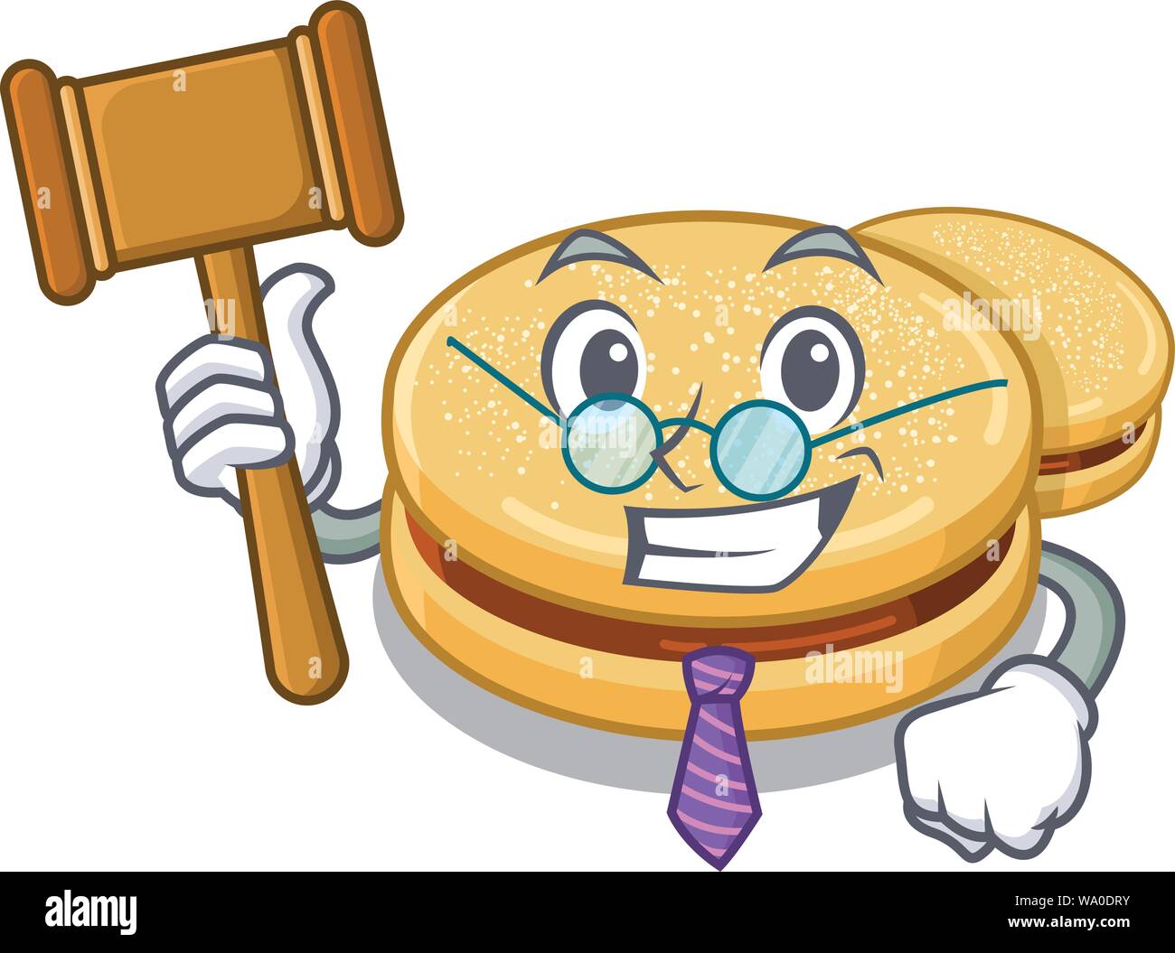Judge alfajores isolated with in the mascot Stock Vector
