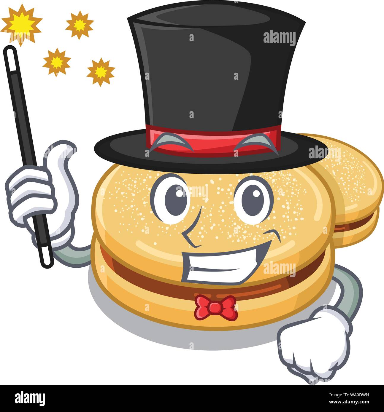 Magician alfajores isolated with in the mascot Stock Vector