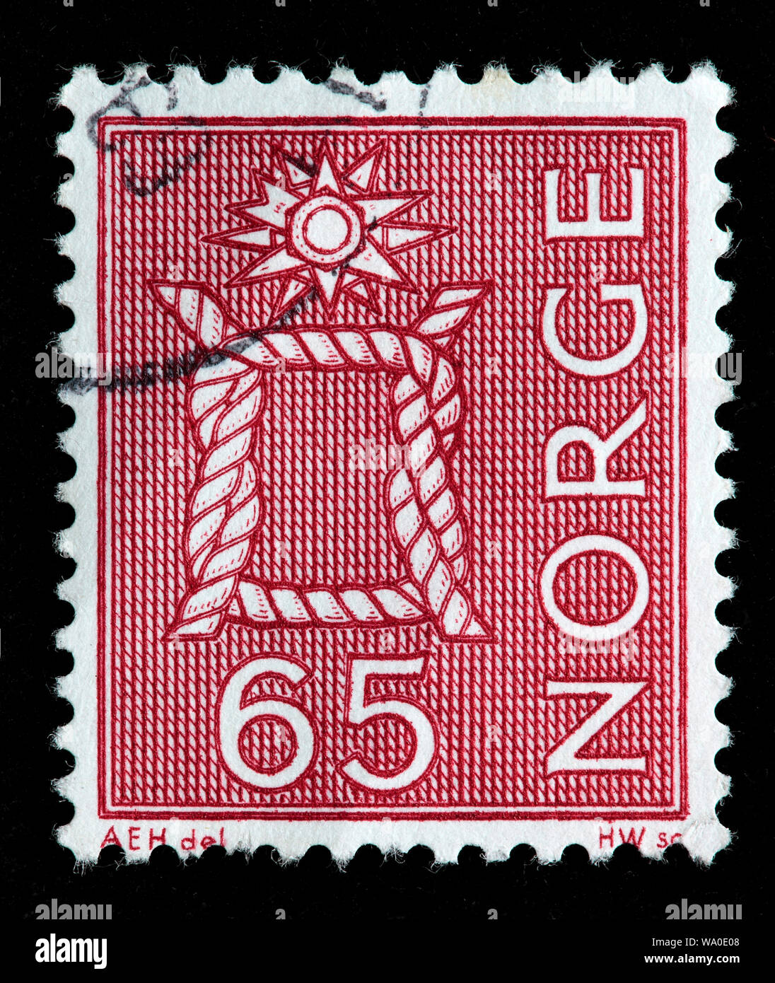 Knot, Local motives, postage stamp, Norway, 1968 Stock Photo - Alamy