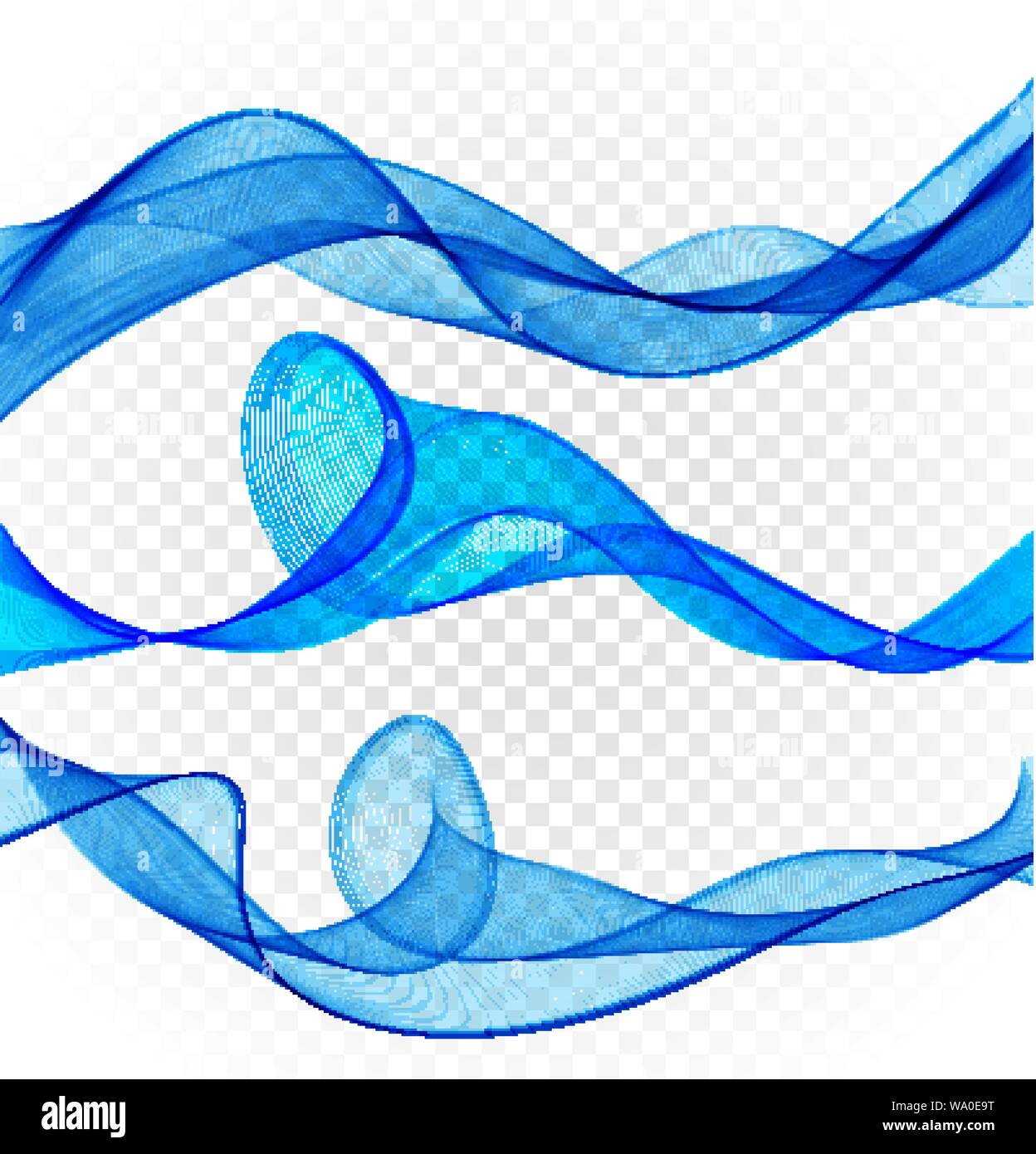 Abstract Blue Wave Set Stock Vector