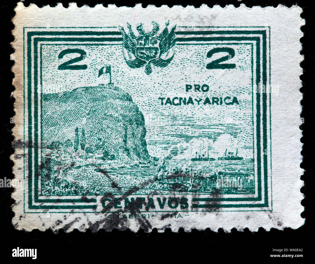 Plebiscite, Pro Tacna and Arica, postage stamp, Peru, 1927 Stock Photo