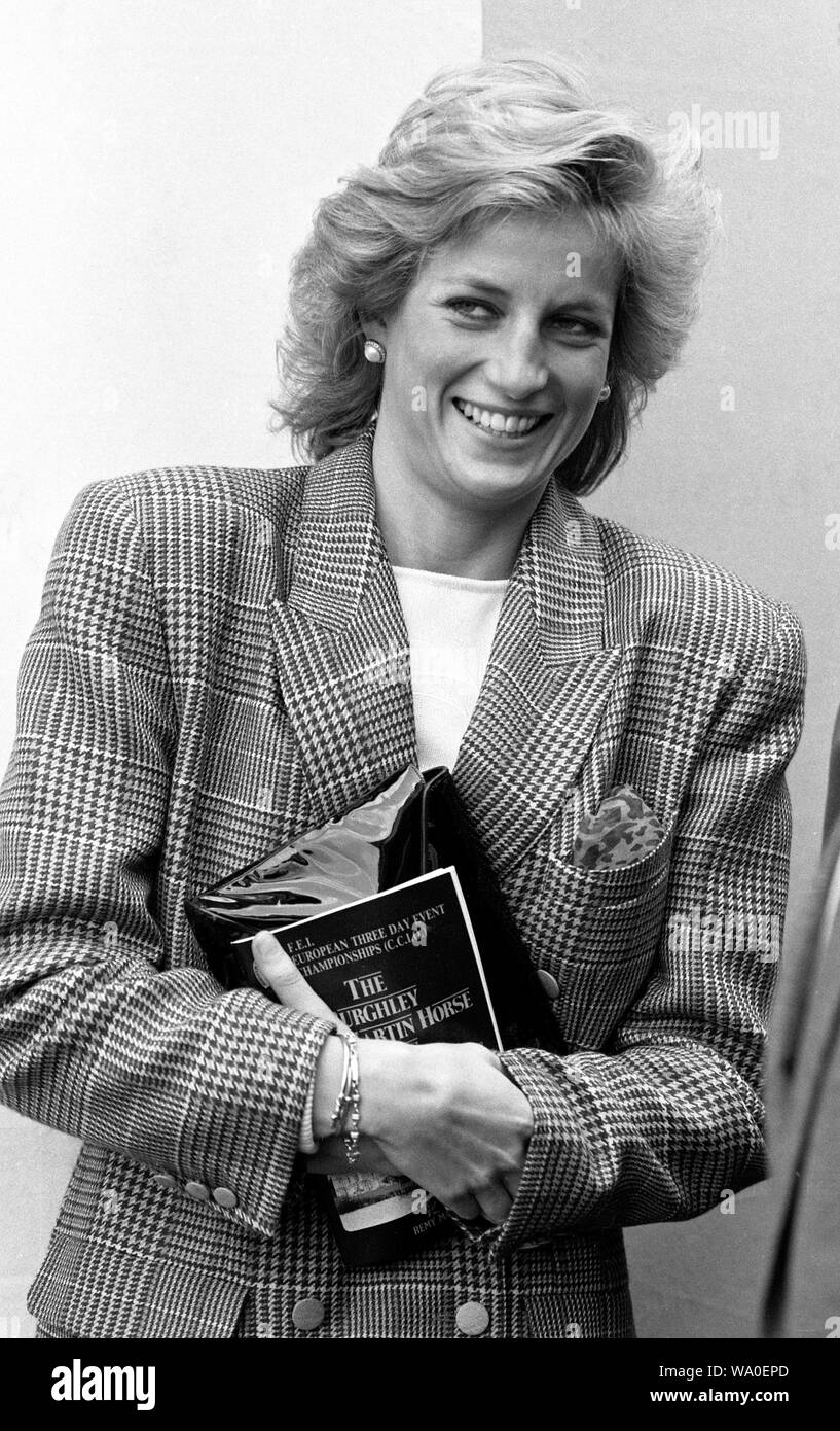 Princess Diana at Burghley Horse Trials 1980's Stock Photo