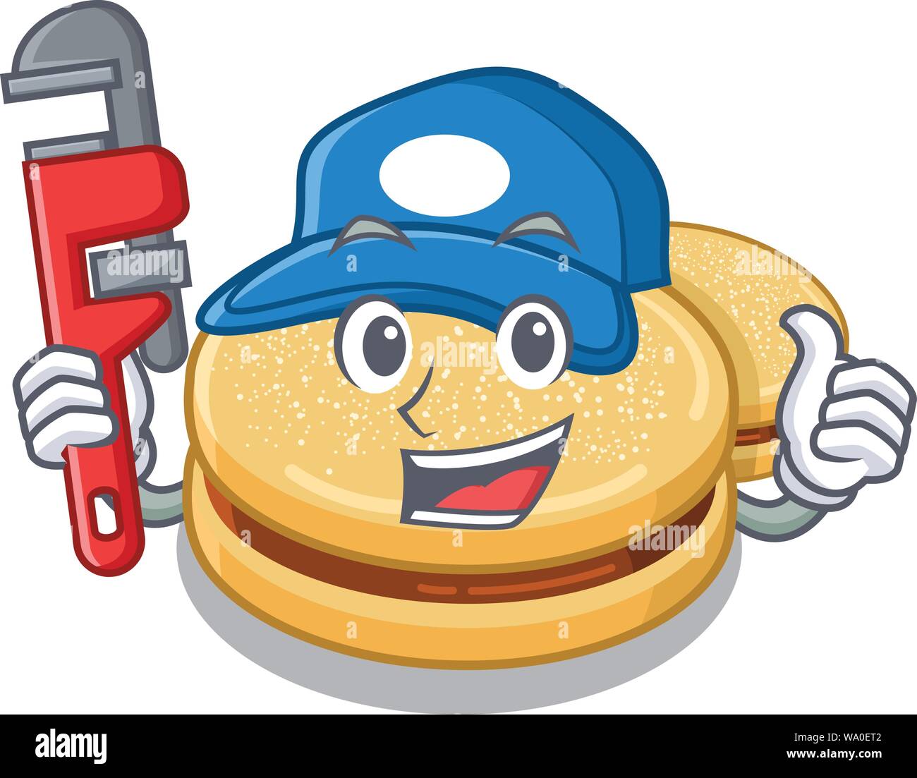 Plumber alfajores isolated with in the mascot Stock Vector