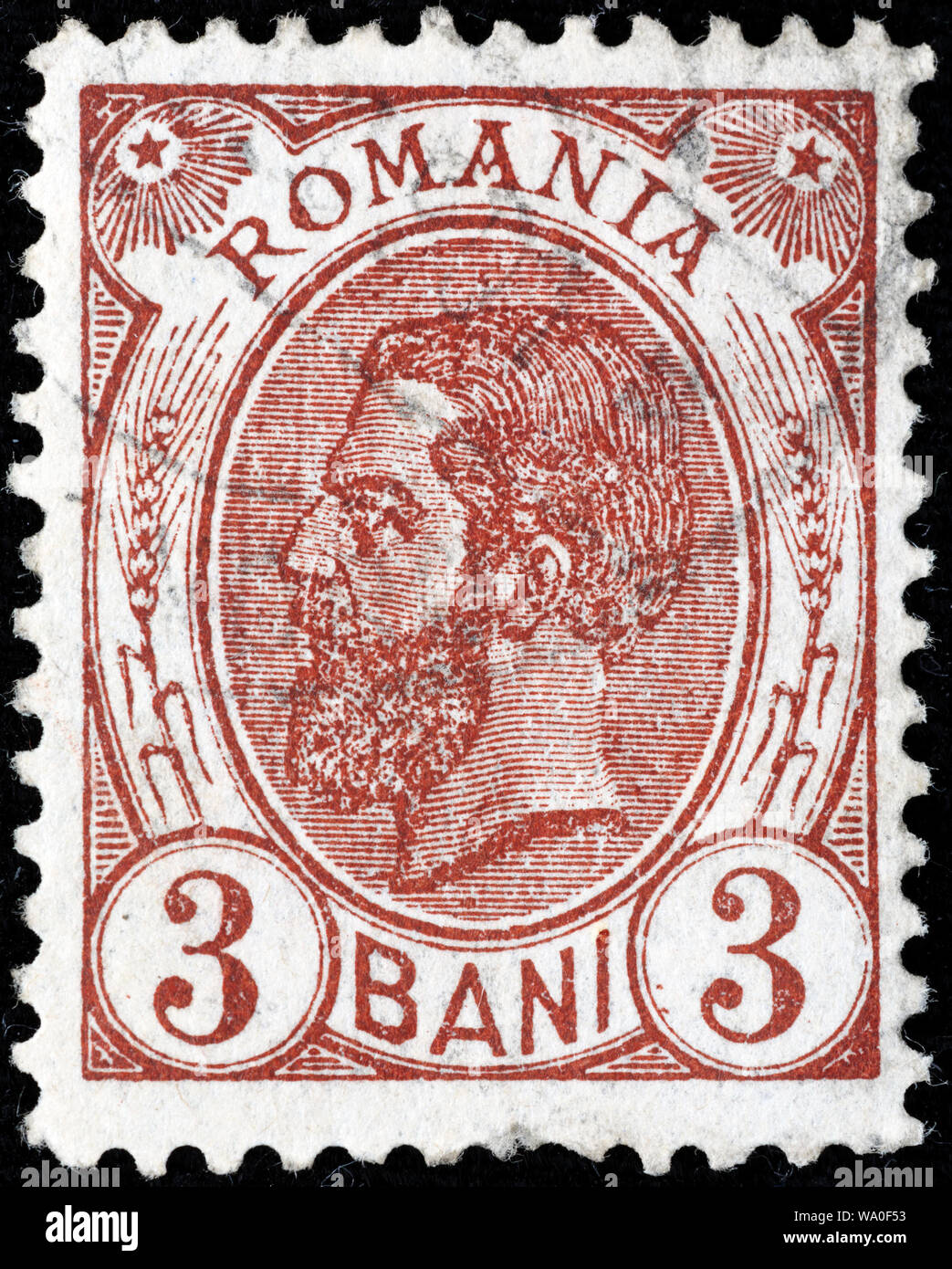 Carol I, King of Romania (1866-1914), postage stamp, Romania, 1893 Stock Photo