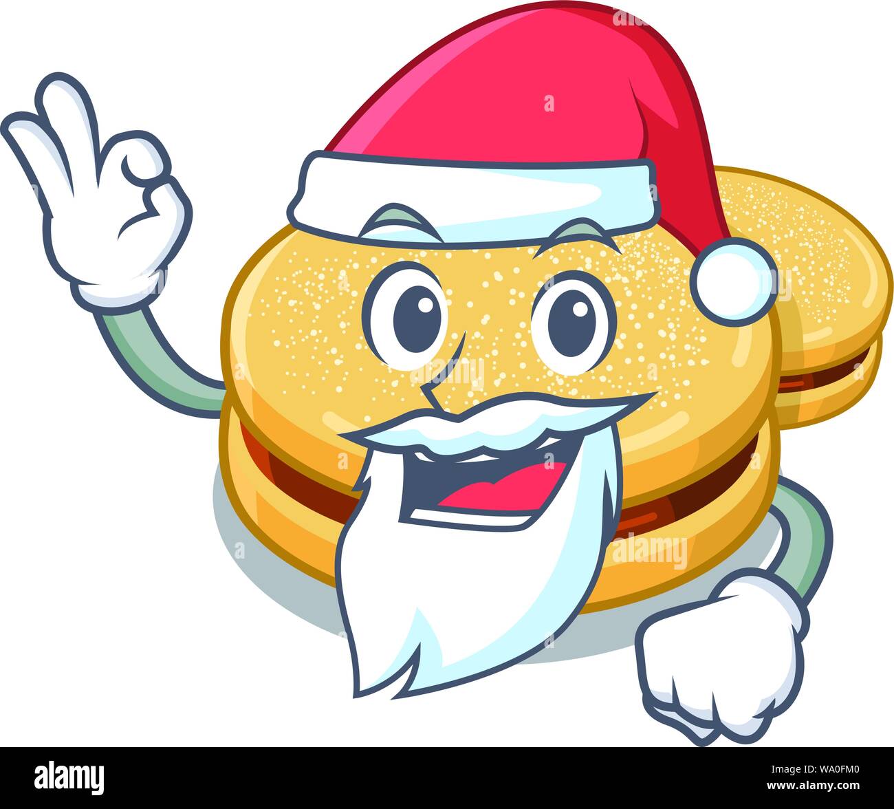 Santa alfajores isolated with in the mascot Stock Vector