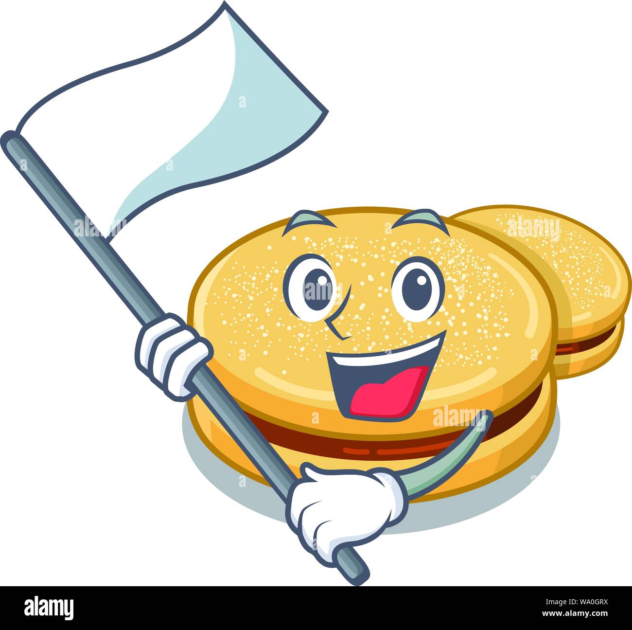 With flag alfajores isolated with in the mascot Stock Vector