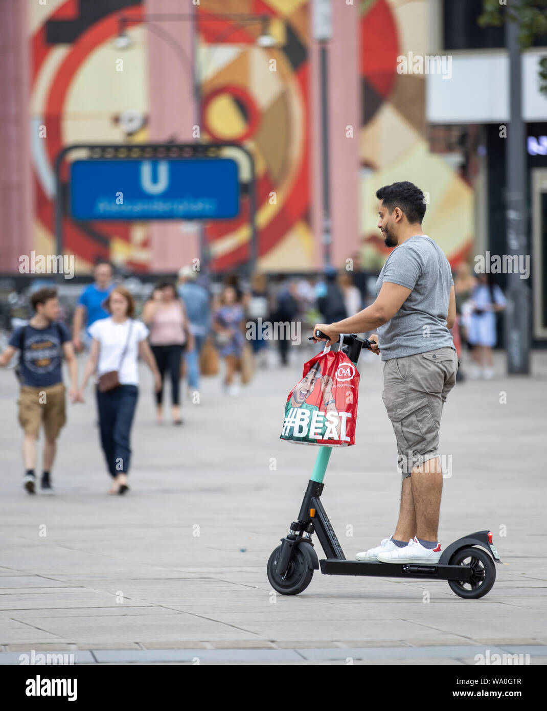 E-scooter, electric scooter, rental scooter, driving, at Alexander in Berlin Stock Photo - Alamy