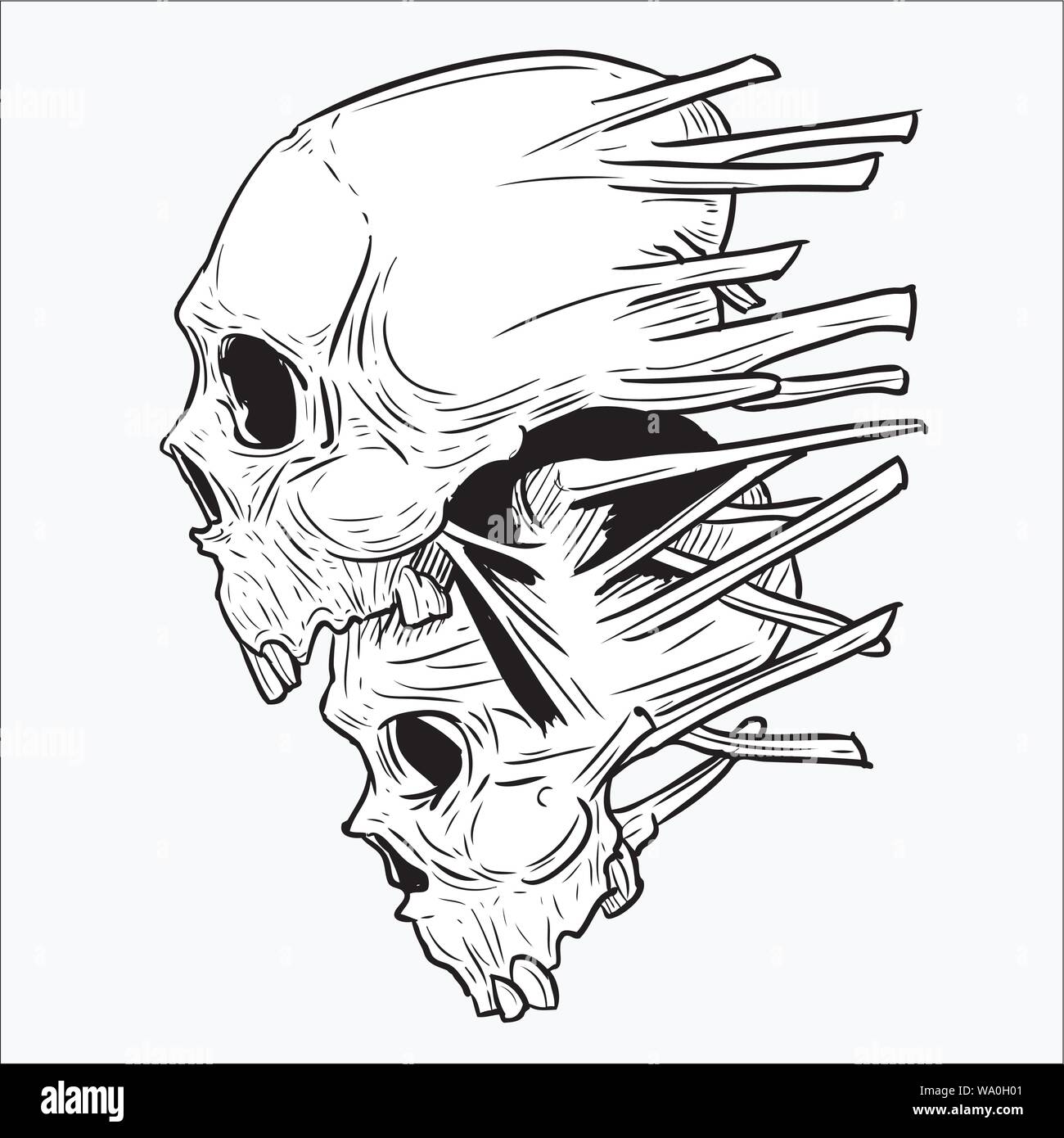 vector illustration of a skull for tattoo designs logos and shirt designs  Stock Vector Image  Art  Alamy
