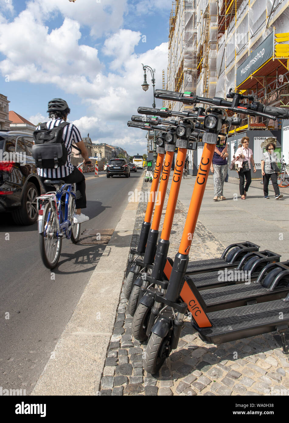 Escooter, electric scooter, electric scooter, in Berlin Stock Photo