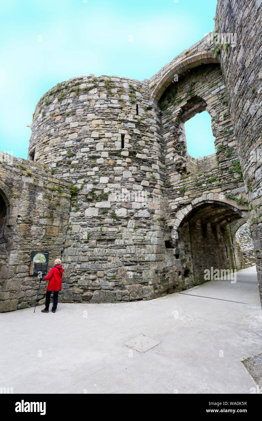 The impressive remains of the South Gatehouse at the historic Beaumaris ...