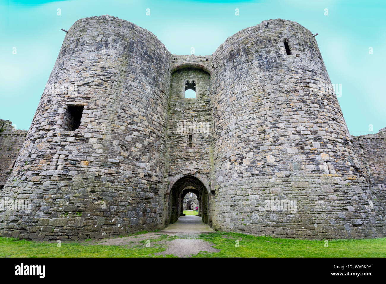 The impressive remains of the North Gatehouse at the historic Beaumaris ...
