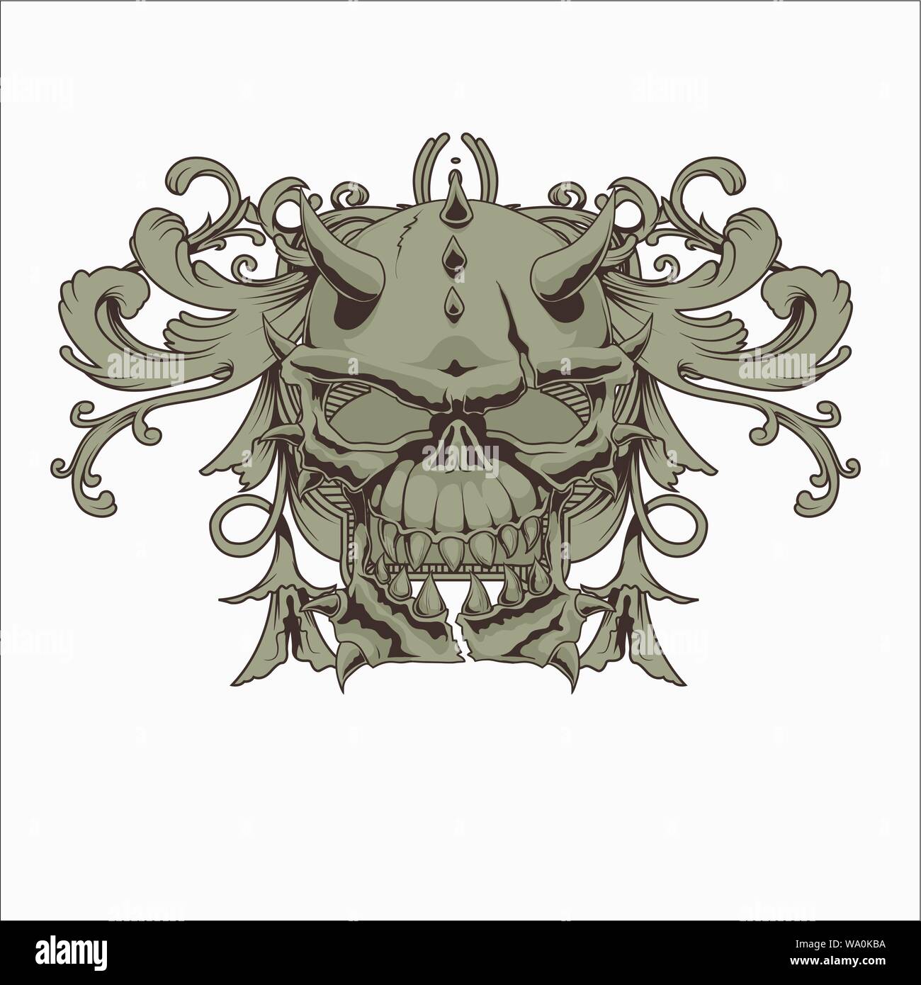 vector illustration of a skull for tattoo designs, logos and shirt ...