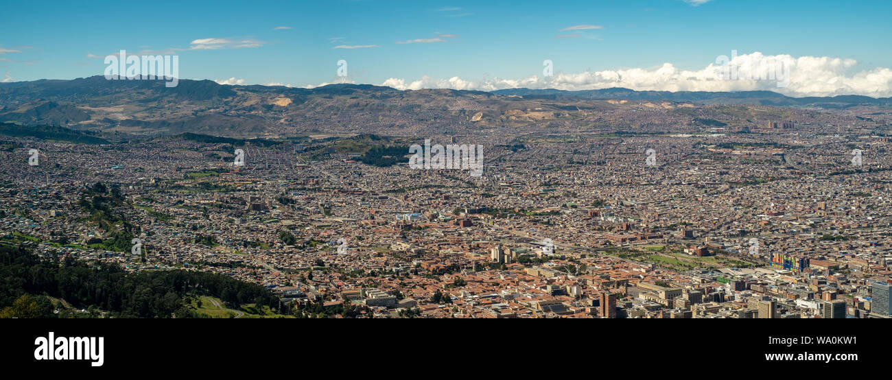 South side of the city of Bogota, Colombia. Viewed from Monserrate. Stock Photo