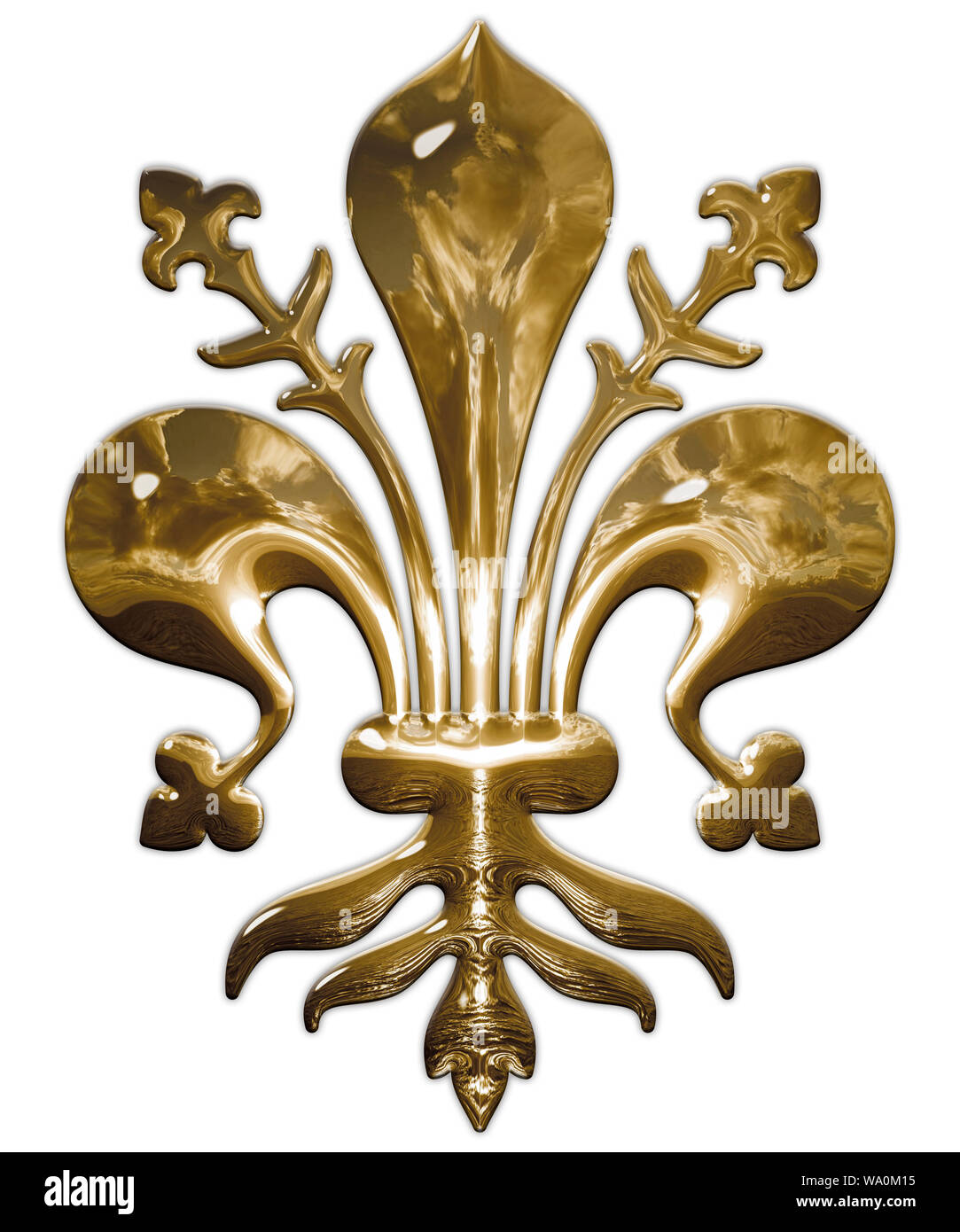 Lily, symbol of the city of Florence, Italy, graphic elaboration Stock Photo
