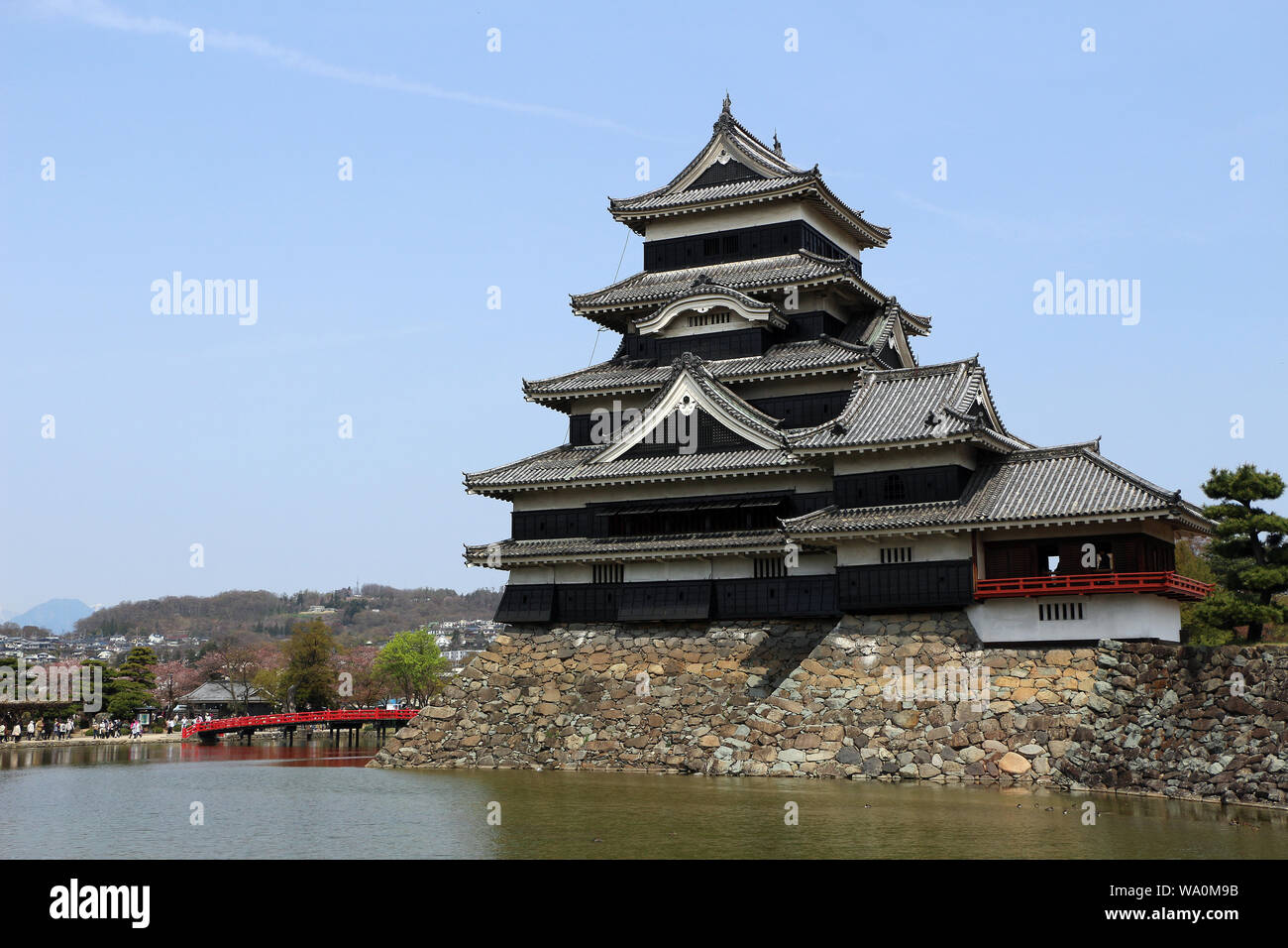Japanese Castle in Matsumoto it is one of Japan's premier historic castles. Stock Photo