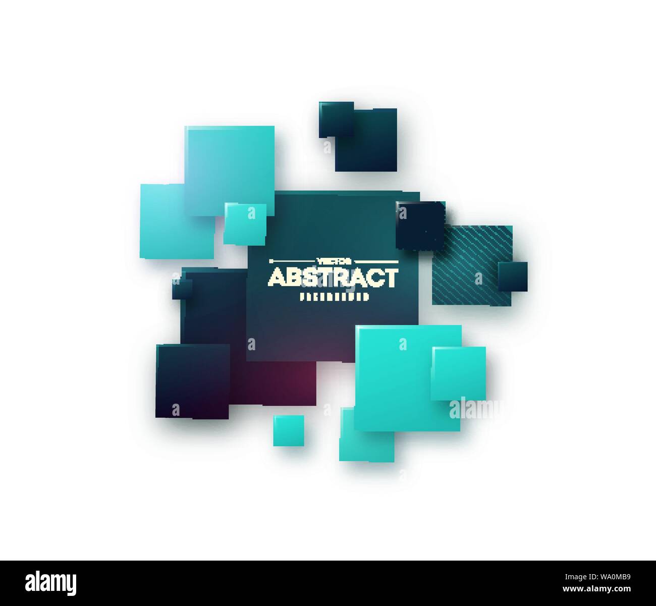 Abstract background with 3d cubes and squares vector illustration Stock ...