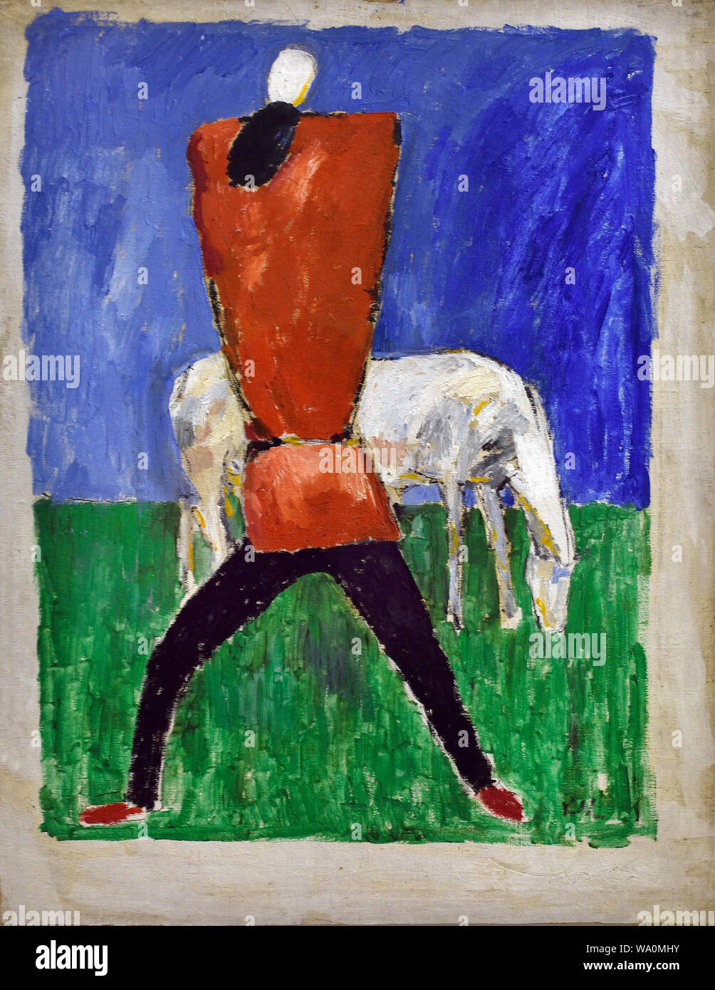Homme et cheval - Man and horse 1933 Kazimir Malevich 1878-1935 Russia, USSR, Russian, Federation, Stock Photo