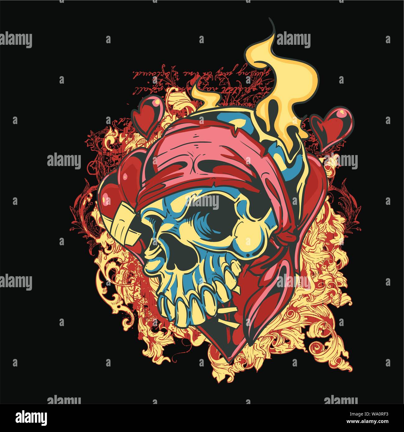 vector illustration of a skull for tattoo designs, logos and shirt ...
