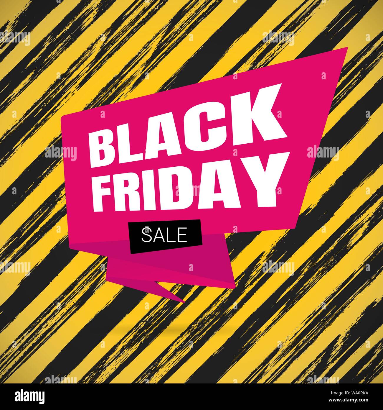 Black Friday Sale Inspiration Poster Big Pink Ribbon Banner Stock
