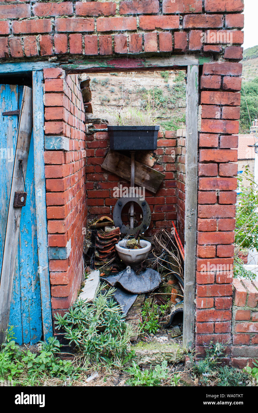 Outside toilet Stock Photo
