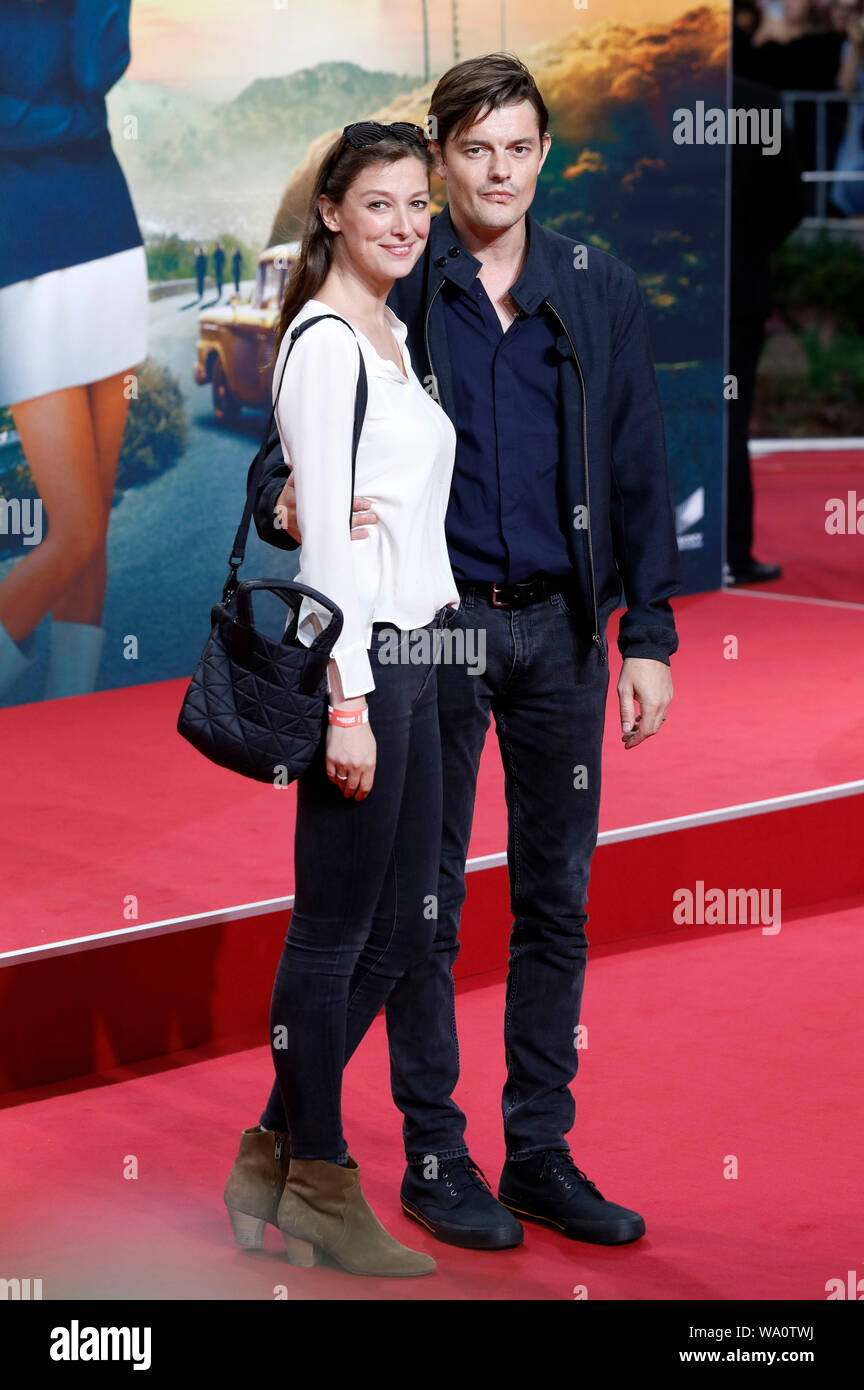 Alexandra Maria Lara and Sam Riley attending the 'Once Upon a Time ... in Hollywood' premiere at the CineStar Sony Center Potsdamer Platz on August 1, 2019 in Berlin, Germany. Stock Photo