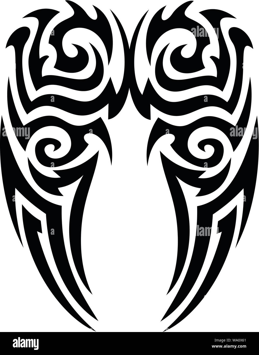 Premium Vector | Tribal tattoo design black and white hand drawn  illustration