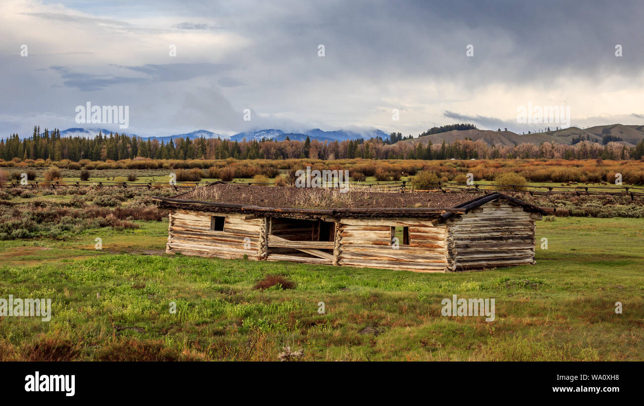 Cunningham Cabin, Grand Teton National Park, Wyoming, USA Stock Photo