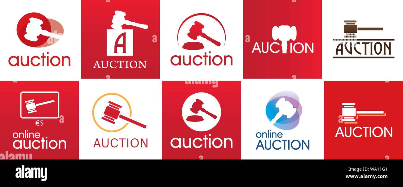 Vector logo for bidding and auctions Stock Vector Image & Art - Alamy