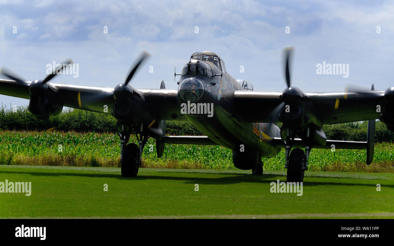 The Avro Lancaster is a British four-engined Second World War heavy bomber. Stock Photo