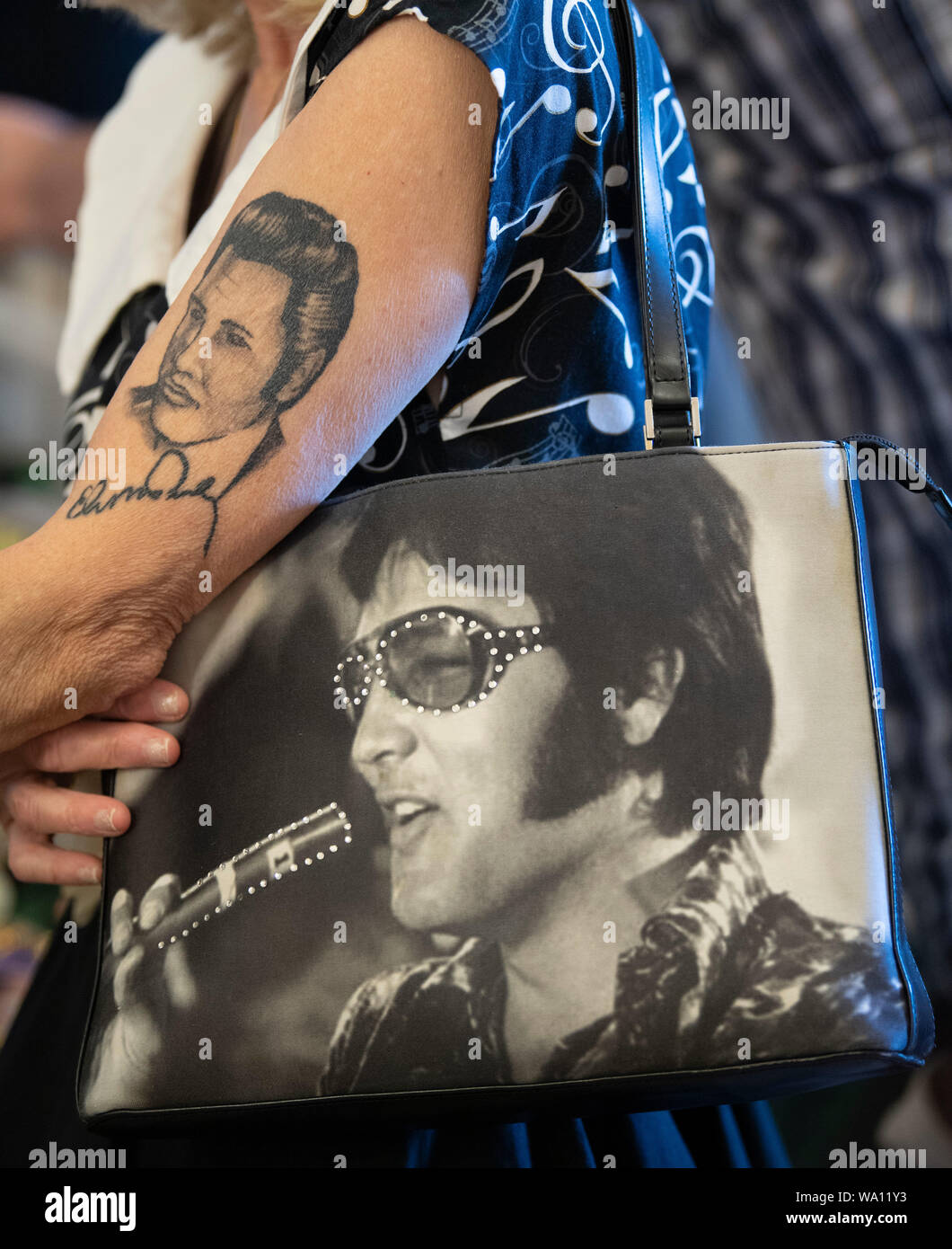 Elvis presley fan tattoo hires stock photography and images  Alamy